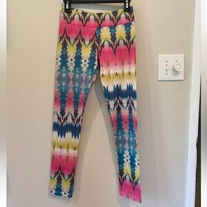 BABAKUL Printed Happy Leggings in Electric Feel Print - Boho Ikat sz S